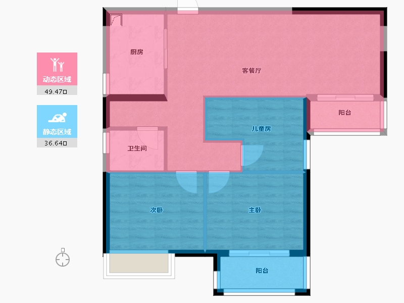 湖北省-武汉市-美联城观-77.59-户型库-动静分区