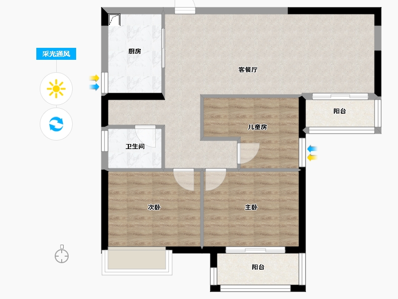 湖北省-武汉市-美联城观-77.59-户型库-采光通风