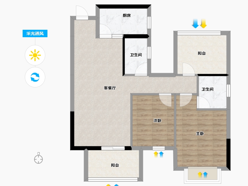 广西壮族自治区-南宁市-明昱公园-79.10-户型库-采光通风