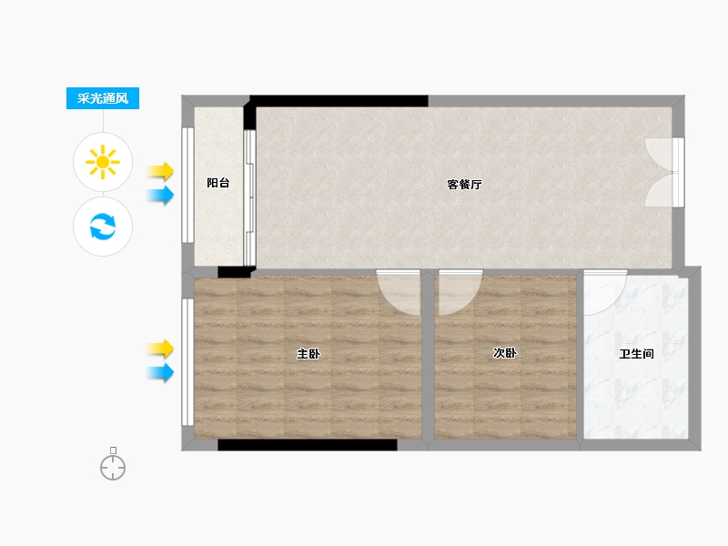 广东省-深圳市-宝能公馆VHOUSE-66.40-户型库-采光通风