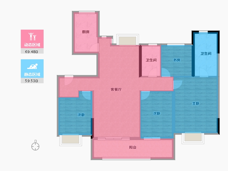 浙江省-宁波市-卓越湖樾云菩花苑-116.31-户型库-动静分区