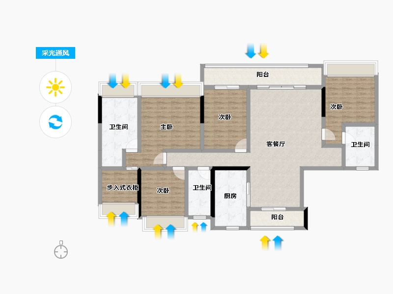 广东省-广州市-绿城美的晓风印月-142.70-户型库-采光通风