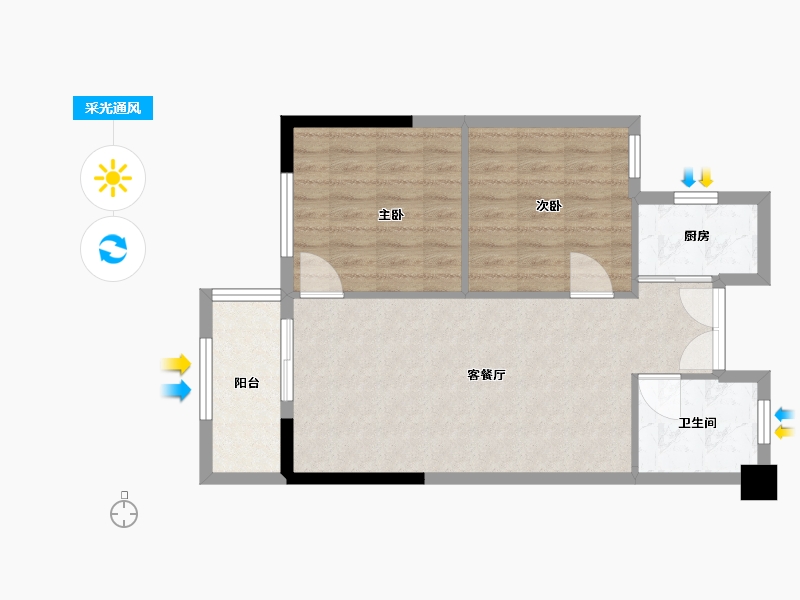 福建省-泉州市-源昌江南城-65.00-户型库-采光通风