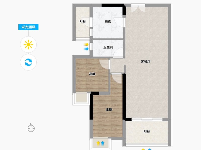 广东省-广州市-创基丽江国际-67.13-户型库-采光通风