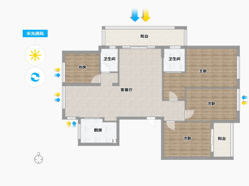 浙江省-嘉兴市-融杭府-116.00-户型库-采光通风