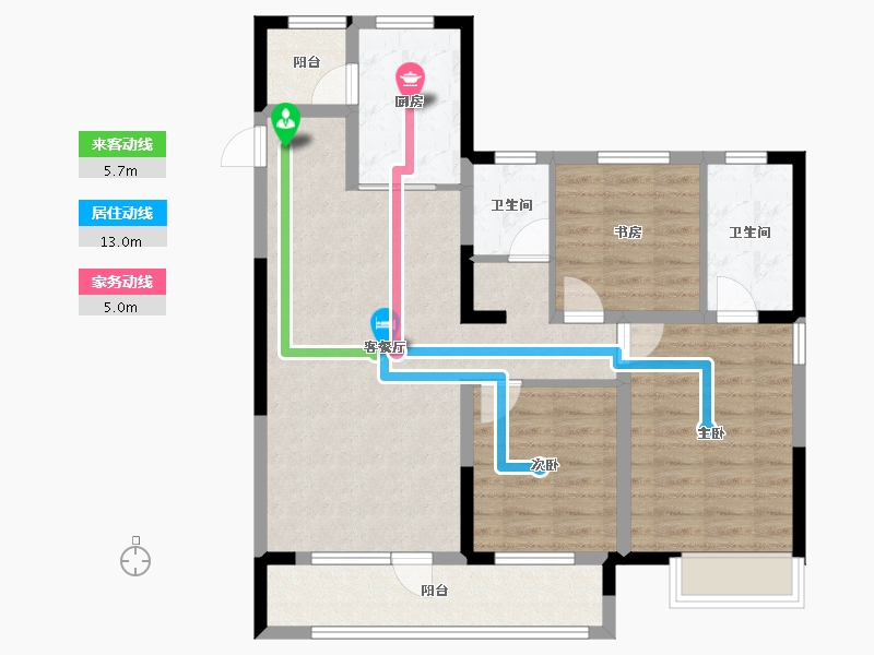 山东省-青岛市-港中旅蓝谷壹号臻玺-89.58-户型库-动静线