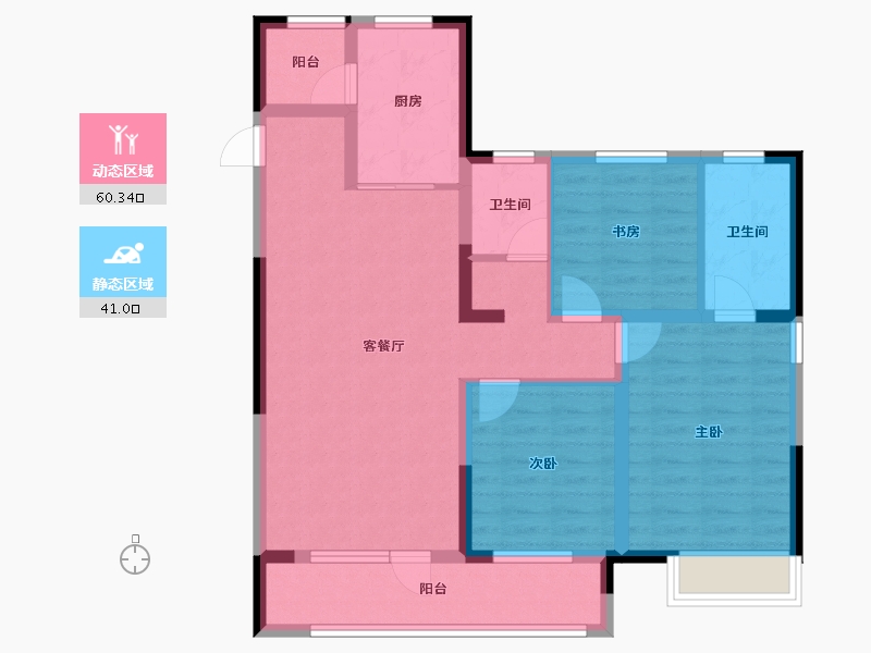 山东省-青岛市-港中旅蓝谷壹号臻玺-89.58-户型库-动静分区