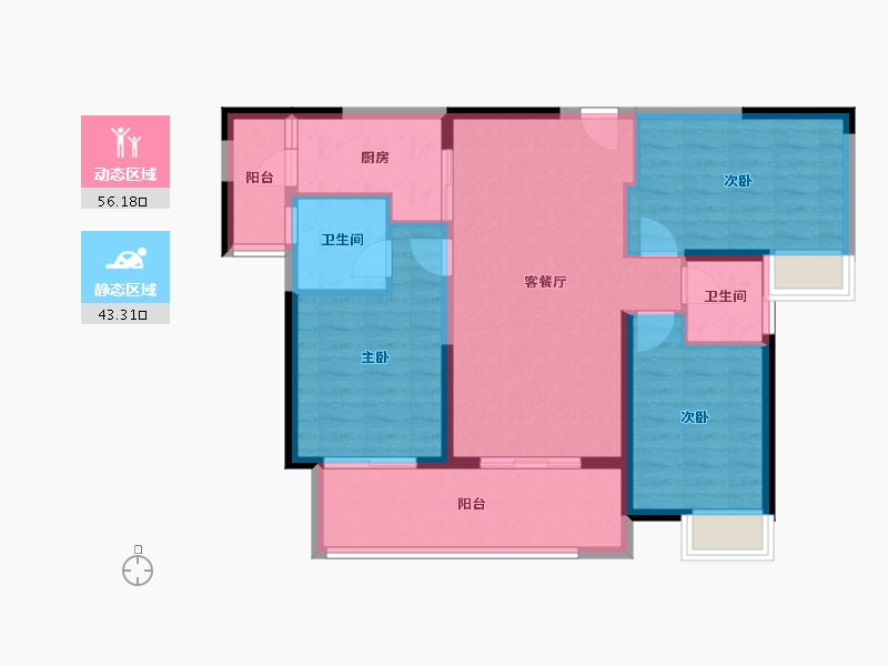 四川省-成都市-天府国际凤.凰城-89.29-户型库-动静分区