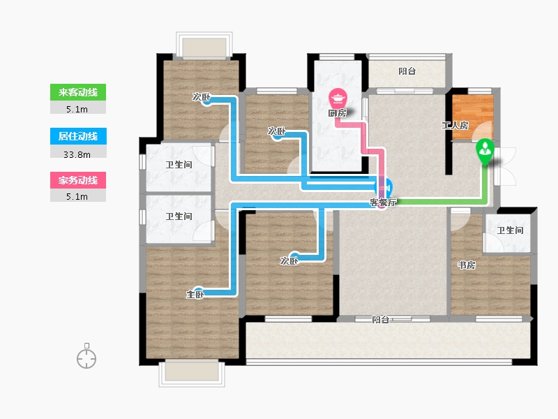 湖南省-长沙市-长房岭秀时代-147.33-户型库-动静线