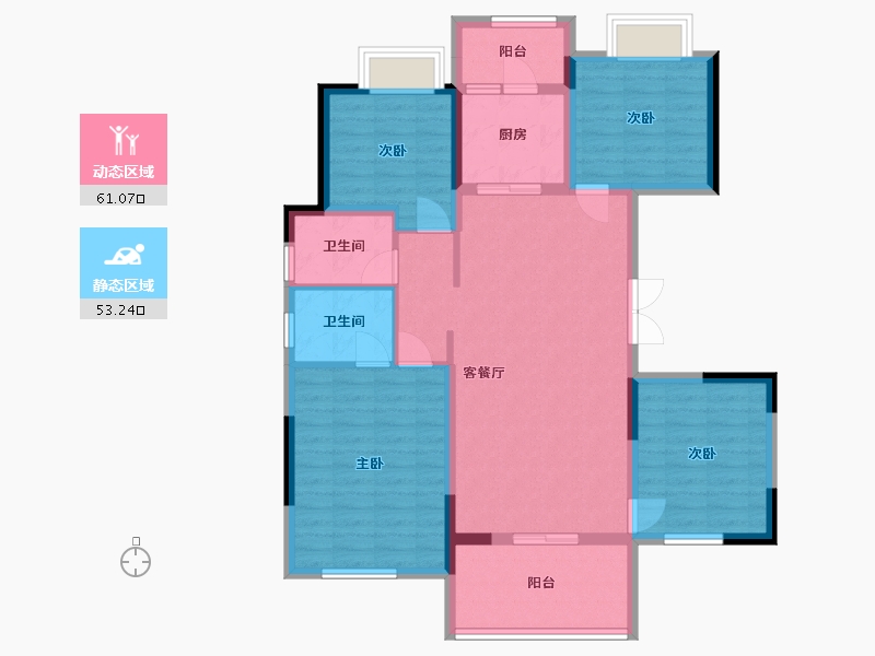 四川省-眉山市-武阳倾城-105.00-户型库-动静分区