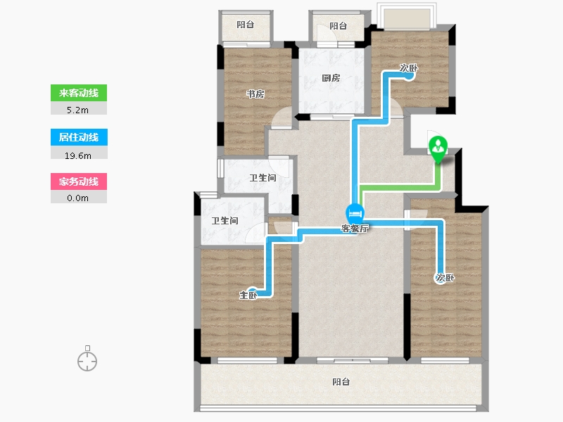 湖南省-长沙市-长房岭秀时代-126.15-户型库-动静线