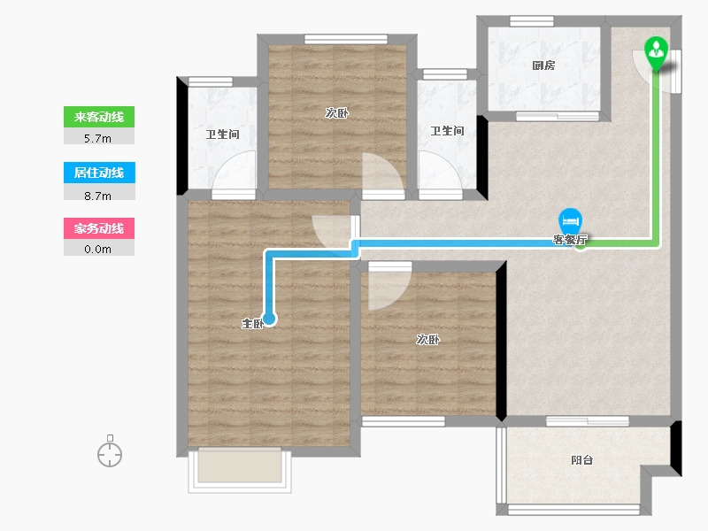 江苏省-南通市-欣鹏=锦茗雅居.-100.00-户型库-动静线