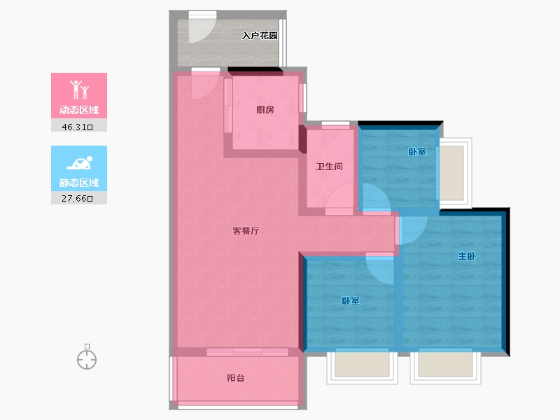 广东省-广州市-​时代云来广州-69.60-户型库-动静分区