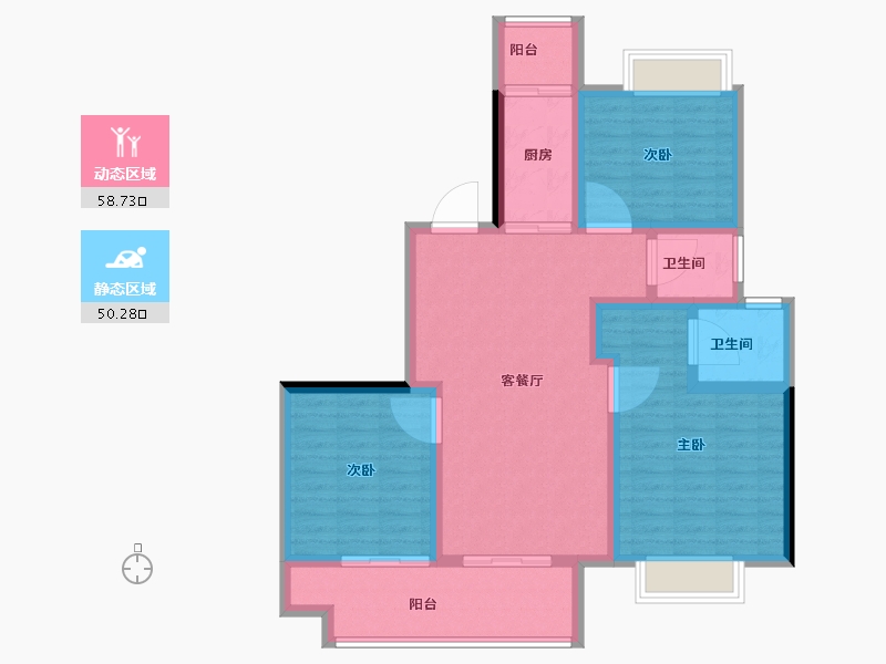 江苏省-南通市-阳光城西欧文澜府-97.60-户型库-动静分区