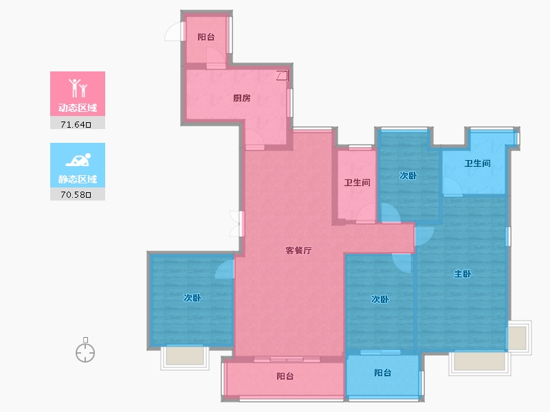 福建省-福州市-福州融侨悦城小区-135.00-户型库-动静分区