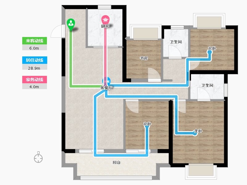 江苏省-苏州市-建发春江泊月-102.00-户型库-动静线