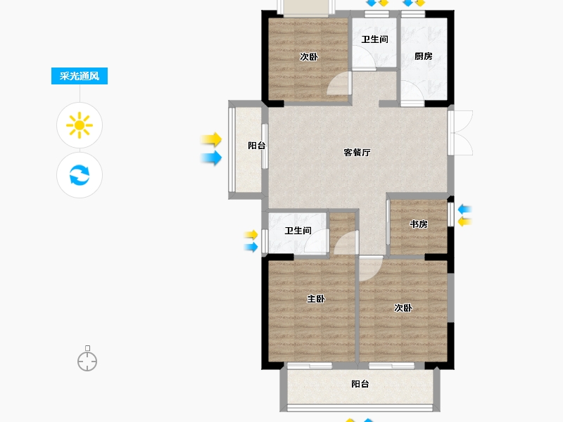 福建省-福州市-榕发观湖郡-87.00-户型库-采光通风