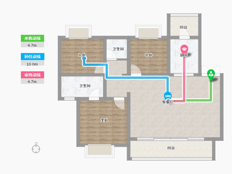 重庆-重庆市-阳光城哈罗小镇-95.00-户型库-动静线