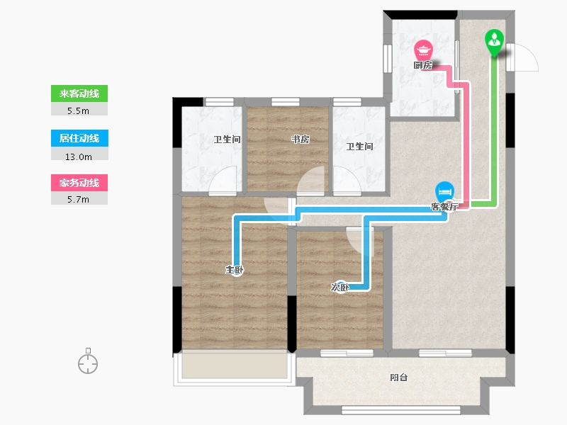 浙江省-绍兴市-黄酒小镇映兰园-79.20-户型库-动静线