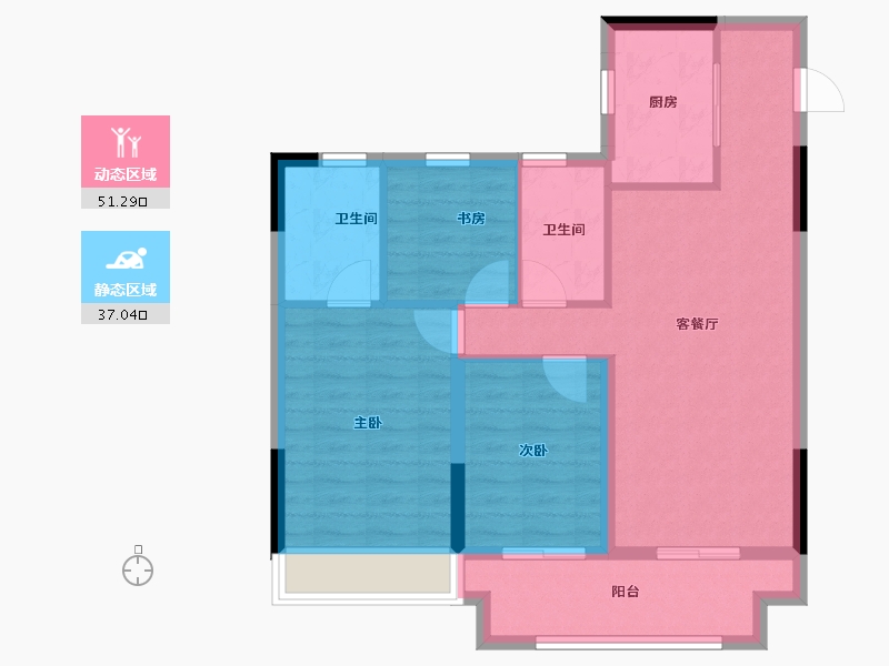 浙江省-绍兴市-黄酒小镇映兰园-79.20-户型库-动静分区