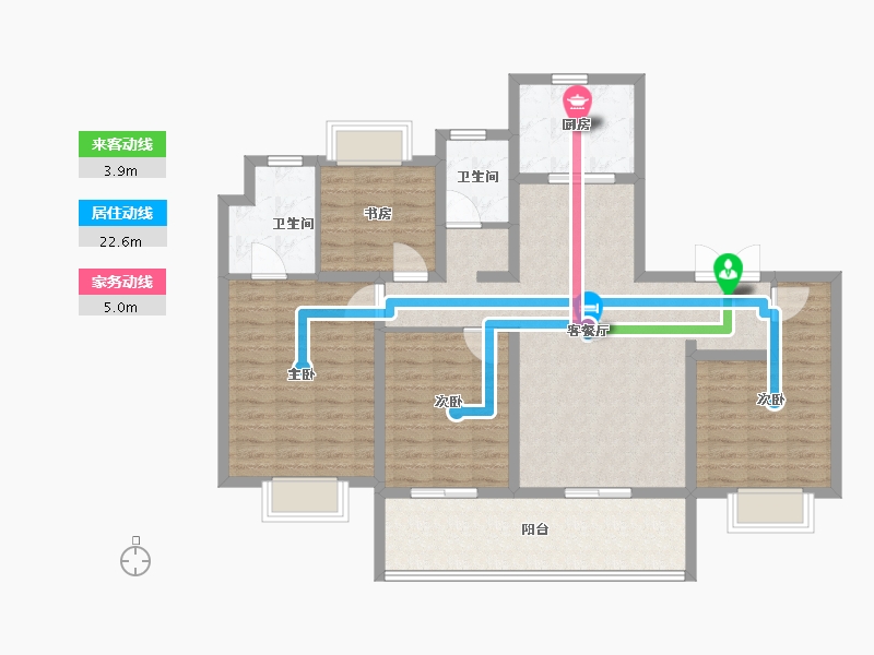 江苏省-苏州市-阳光城檀苑-113.00-户型库-动静线