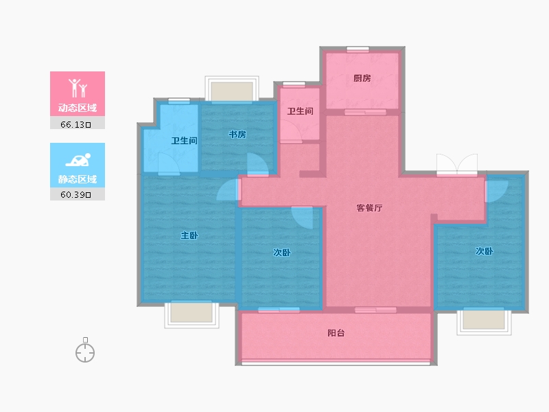 江苏省-苏州市-阳光城檀苑-113.00-户型库-动静分区