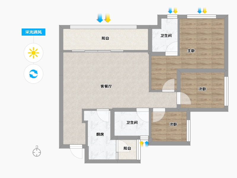 重庆-重庆市-海成轨道0309-71.08-户型库-采光通风