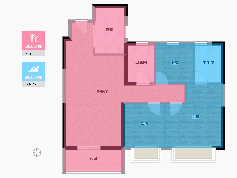 江苏省-苏州市-阳光城檀苑-75.99-户型库-动静分区