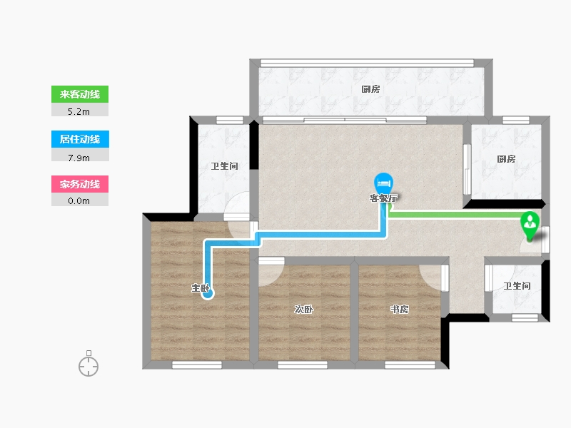 四川省-成都市-成都万科碧桂园公园大道2期-80.28-户型库-动静线