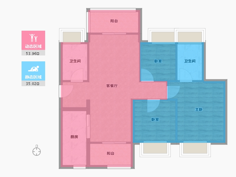 广东省-广州市-​时代云来广州-80.00-户型库-动静分区