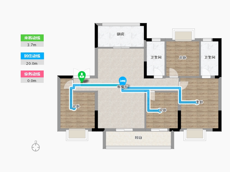 福建省-福州市-金地天禧-104.00-户型库-动静线