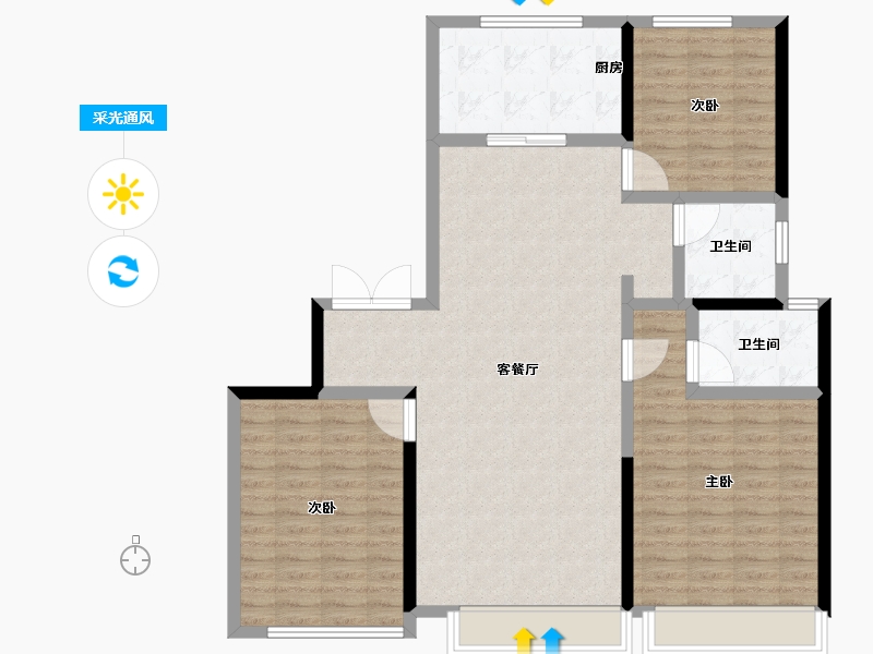 陕西省-西安市-天地源.云水天境-111.20-户型库-采光通风