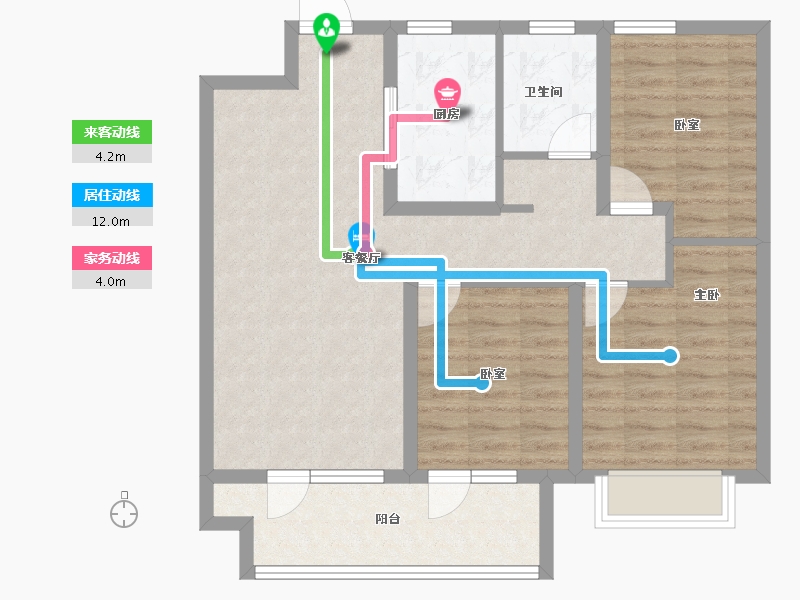 山东省-潍坊市-桃源金茂悦-84.86-户型库-动静线