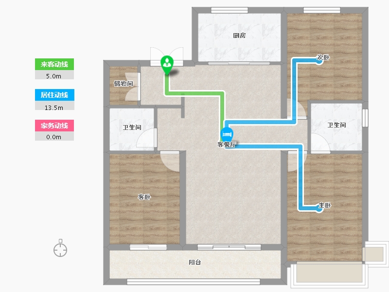 河北省-石家庄市-嘉实万科紫台-95.30-户型库-动静线