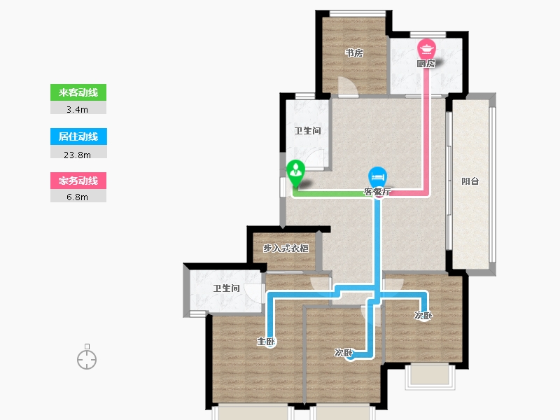 浙江省-金华市-滨江建杭上品-113.77-户型库-动静线