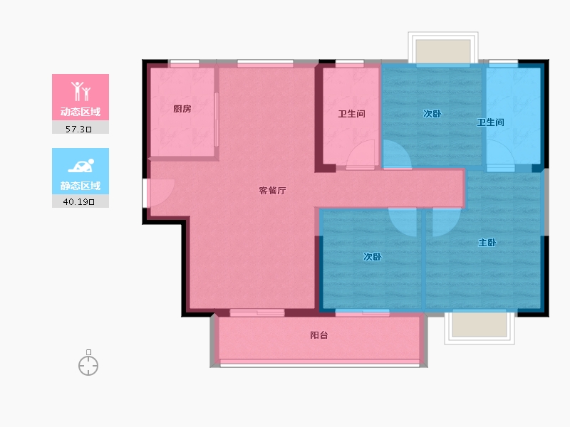 福建省-福州市-金地天禧-88.00-户型库-动静分区