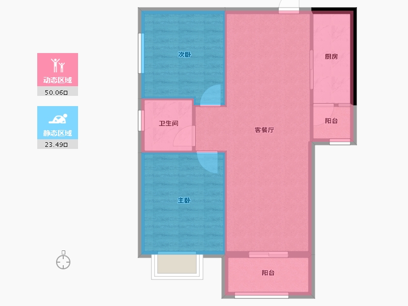 广西壮族自治区-南宁市-盘邦华府-66.88-户型库-动静分区