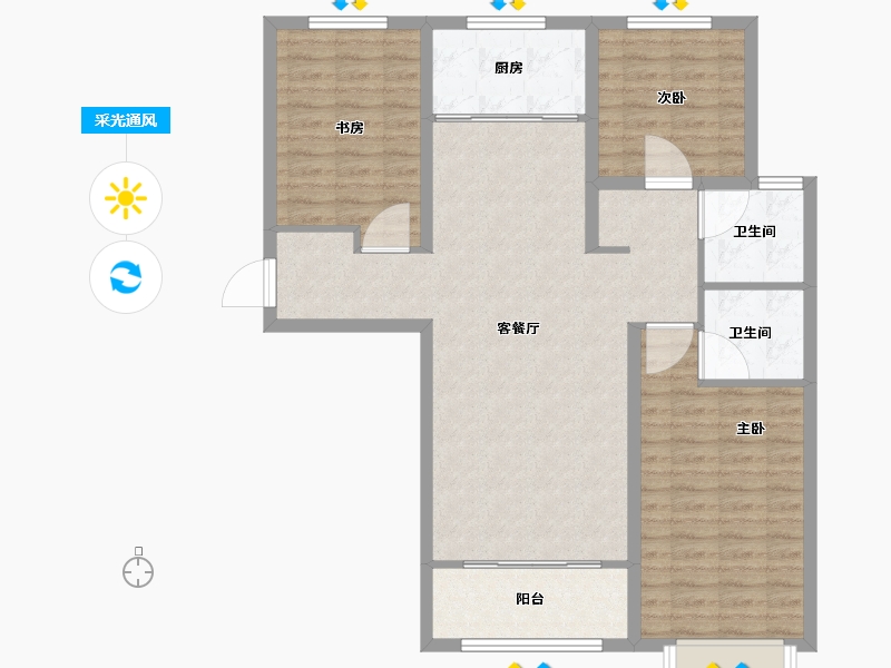 河北省-石家庄市-润江云玺-101.61-户型库-采光通风