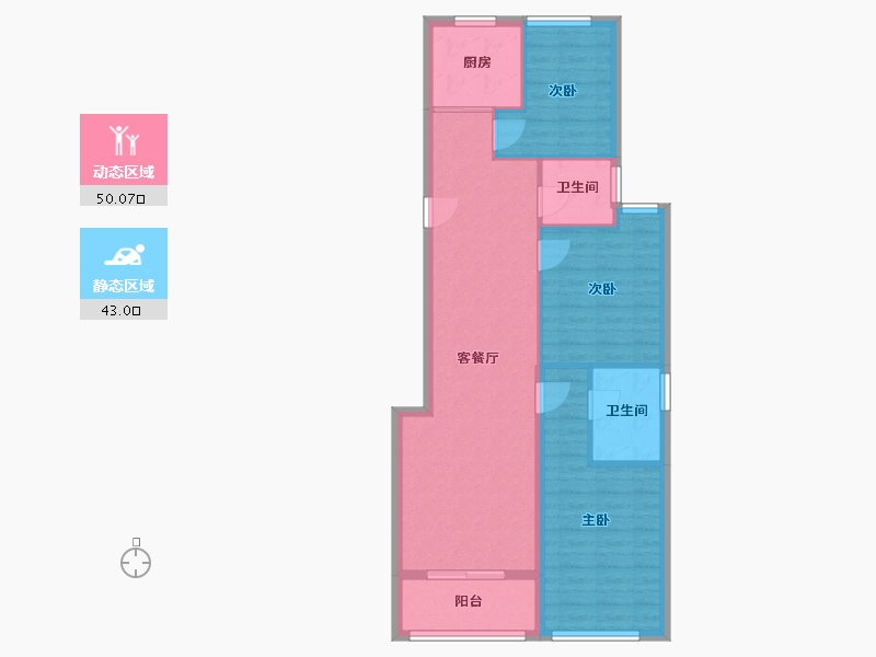 浙江省-金华市-联利海悦海玥萃鸣-83.95-户型库-动静分区