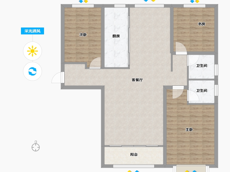 河北省-石家庄市-润江云玺-111.20-户型库-采光通风