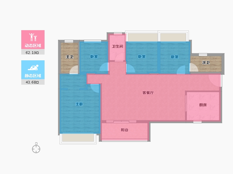 广东省-深圳市-东关珺府-104.37-户型库-动静分区