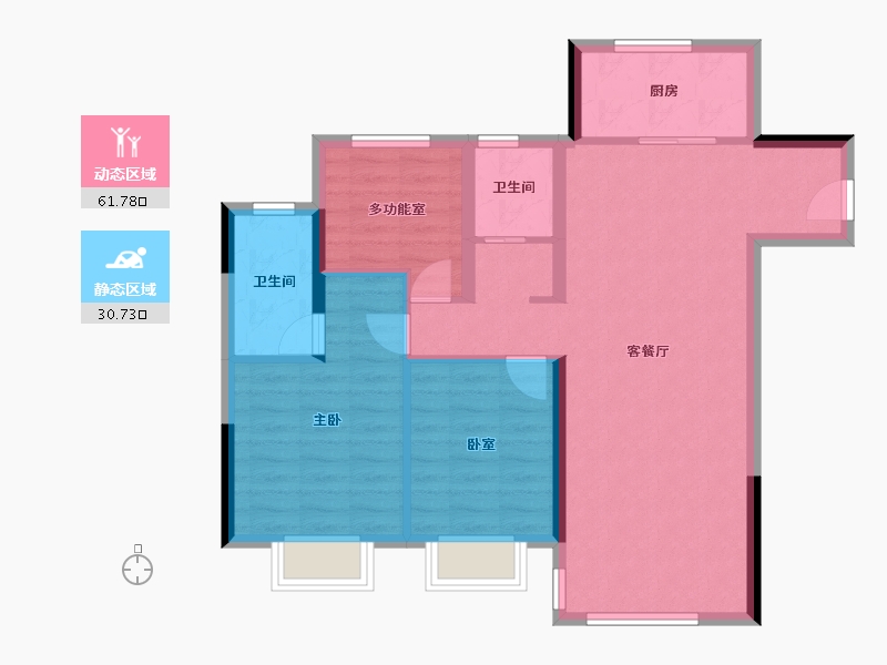 安徽省-合肥市-信达碧桂园-82.95-户型库-动静分区