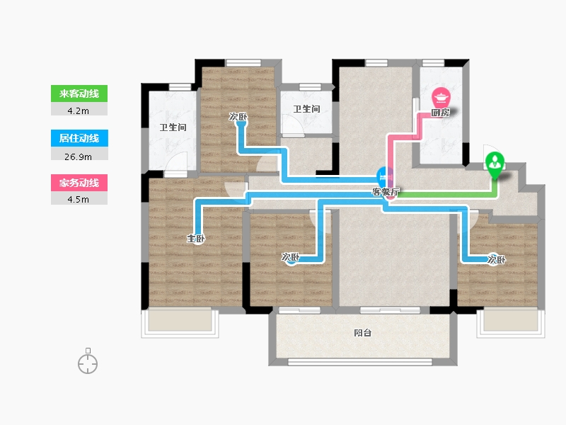 江苏省-徐州市-颐居隐山观湖-103.39-户型库-动静线