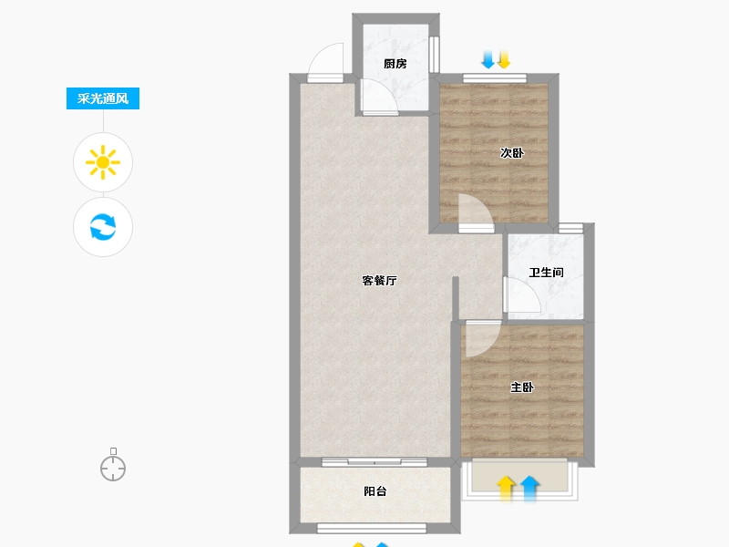 河北省-石家庄市-润江云玺-68.00-户型库-采光通风