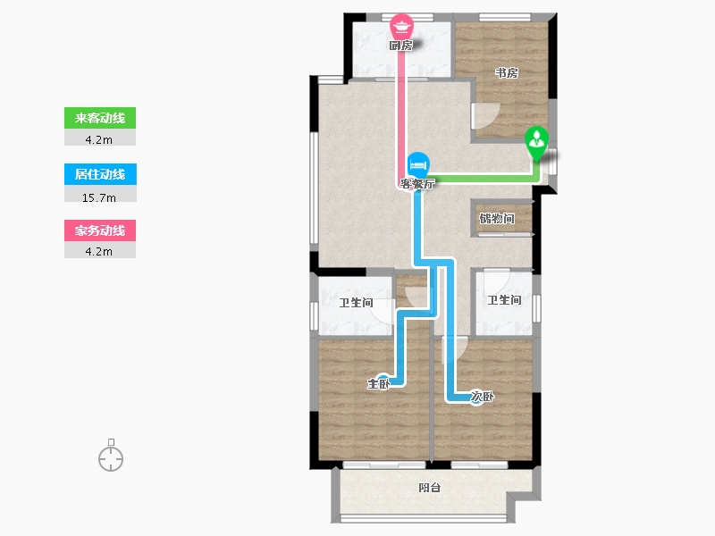 浙江省-金华市-荣安棠樾-88.33-户型库-动静线