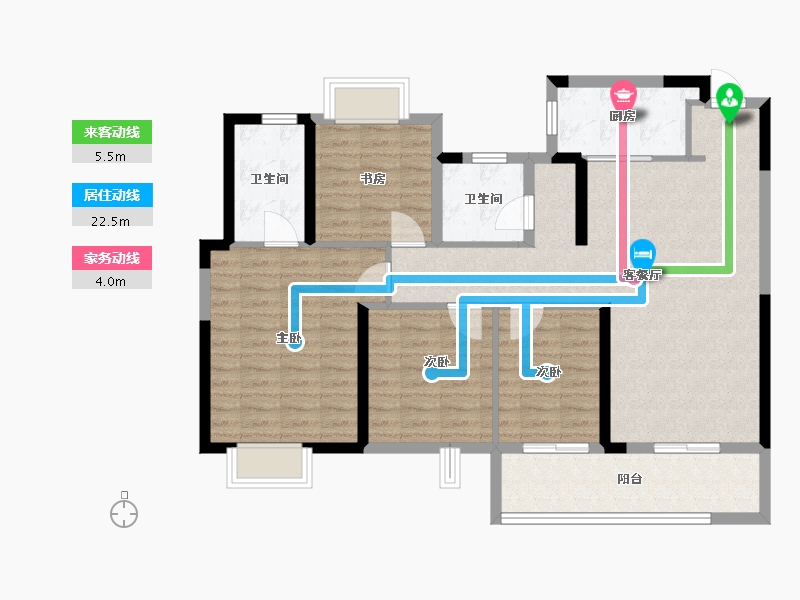 江苏省-苏州市-阳光城檀苑-103.00-户型库-动静线