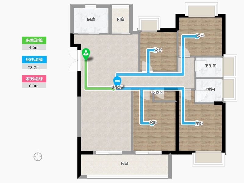 福建省-福州市-榕发观湖郡-103.34-户型库-动静线