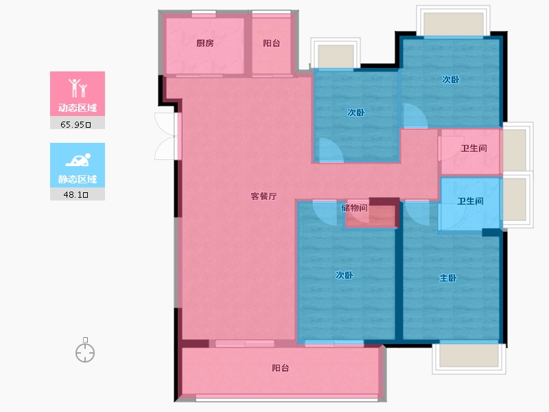 福建省-福州市-榕发观湖郡-103.34-户型库-动静分区