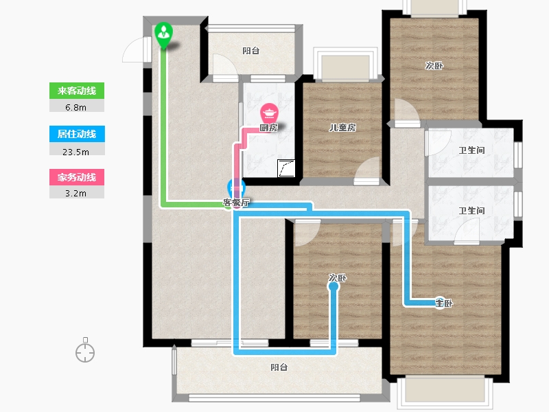 云南省-昭通市-融创九棠府-112.00-户型库-动静线