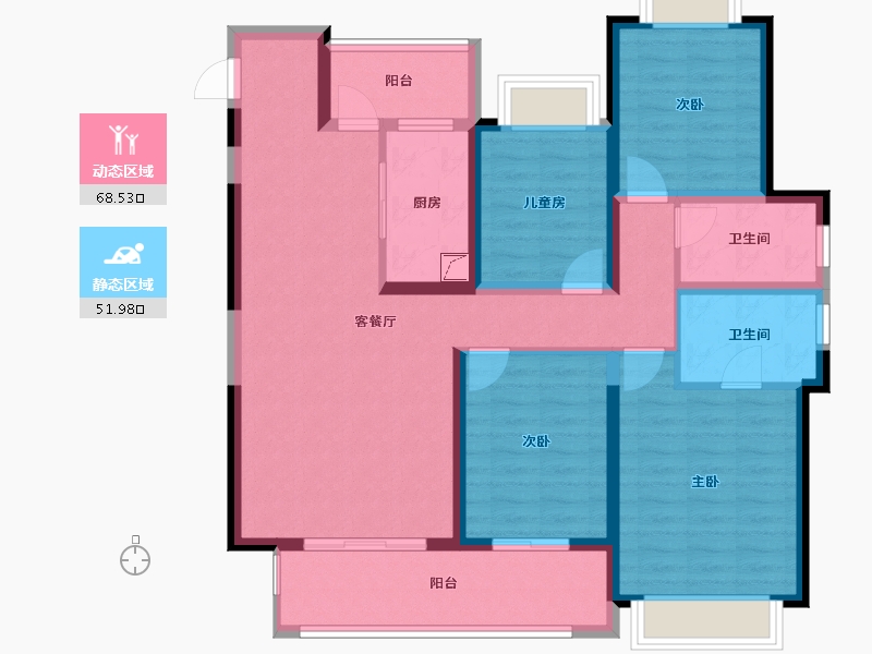 云南省-昭通市-融创九棠府-112.00-户型库-动静分区